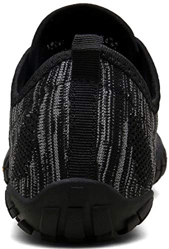 Zapatillas de Trail Running Minimalistas Barefoot Hombre Mujer Zapatillas de Deporte Exterior Interior,04 Negro,42