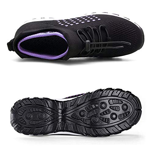 Zapatillas Deportivas de Mujer Zapatos Running Fitness Gym Outdoor Sneaker Casual Mesh Transpirable Calzado Comodas púrpura Talla 39