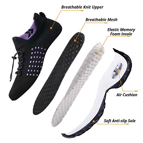 Zapatillas Deportivas de Mujer Zapatos Running Fitness Gym Outdoor Sneaker Casual Mesh Transpirable Comodas Calzado púrpura Talla 43