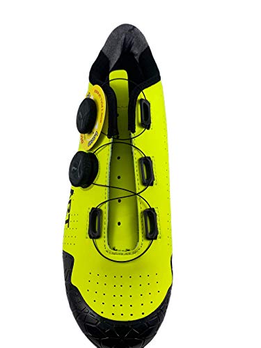 Zapatillas Smart de Ciclismo, para Ciclista, con Doble Cierre Rotativo - Color Amarillo Fluor - Talla 42