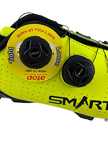 Zapatillas Smart de Ciclismo, para Ciclista, con Doble Cierre Rotativo - Color Amarillo Fluor - Talla 42