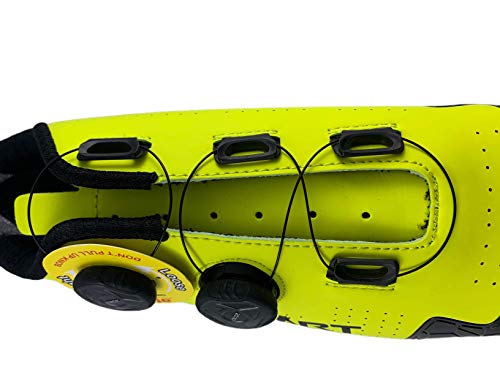 Zapatillas Smart de Ciclismo, para Ciclista, con Doble Cierre Rotativo - Color Amarillo Fluor - Talla 42