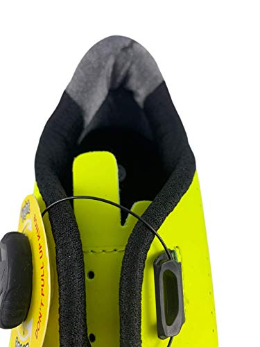 Zapatillas Smart de Ciclismo, para Ciclista, con Doble Cierre Rotativo - Color Amarillo Fluor - Talla 42