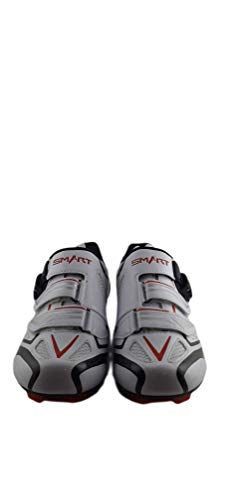 Zapatillas Smart de Ciclismo, para Ciclista, con Doble Cierre Rotativo - Color Blanco - Talla 42