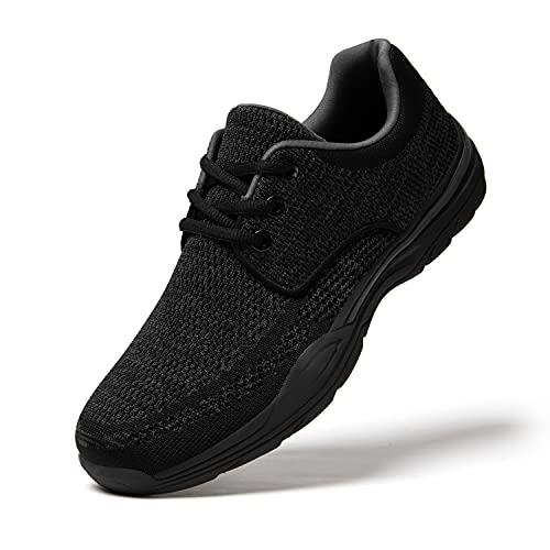 Zapatos de Cordones Hombre Vestir Casual Zapatillas Deportivas Running Sneakers Corriendo Transpirable Negro 46