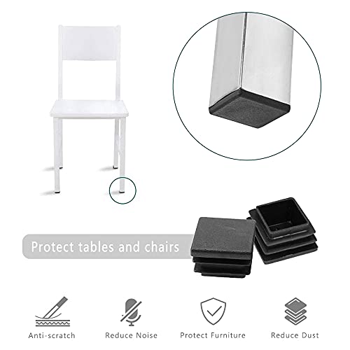 ZDNT Tapones para Tubos Cuadrados 20 * 20mm Tapa de Extremo para Patas Tubo Cuadrado Tapón Plastico de Silla Mesa Muebles