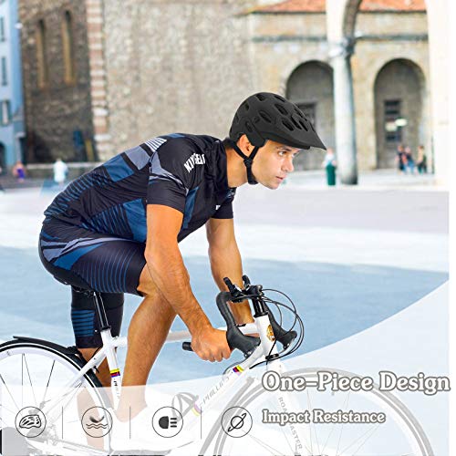 Zeroall Ligero Casco de Bicicleta para Hombre Mujer 54-58cm Tamaño Ajustable Casco de Ciclo con Visera Desmontable Cascos de Ciclismo para Bicicleta Patineta Scooter(Negro M)