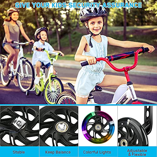 zerotop Ruedines Bici Infantil,Ruedas Estabilizadoras,Bicicleta Infantil Ruedines,Estabilizador de Bicicleta,Ruedas de Entrenamiento Bicicleta Infantil,Ruedas Niño Bicicleta 12 14 16 18 20 pulgadas