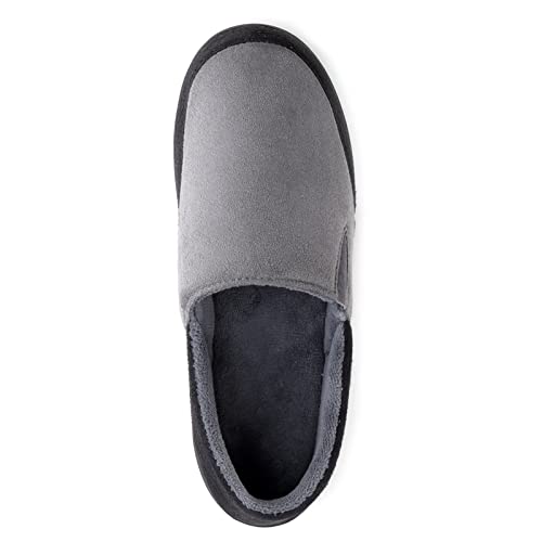 Zigzagger Zapatillas cerradas de mezcla de lana para hombre, zapatos duraderos para interiores y exteriores con espuma de alta densidad, Gris de ley., 40 2/3 EU