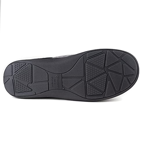 Zigzagger Zapatillas cerradas de mezcla de lana para hombre, zapatos duraderos para interiores y exteriores con espuma de alta densidad, Gris de ley., 40 2/3 EU