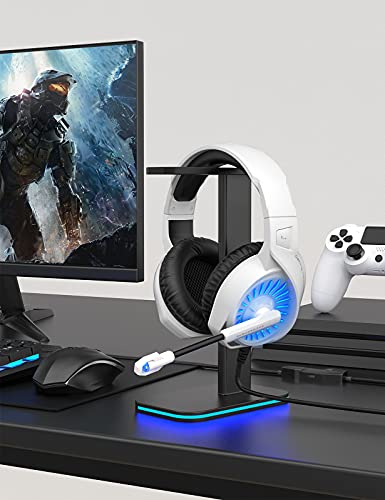 ZIUMIER Auriculares para Juegos con Micrófono, Cascos Gaming con Conector de 3,5 mm, Cancelación de Ruido, Graves Estéreo, para PS4, PS5, Xbox One, PC, Mac, Smartphone (Blanco y Negro)