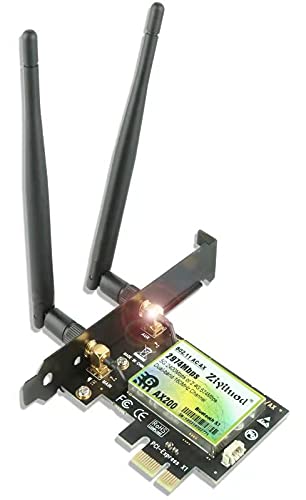 Ziyituod Tarjeta WiFi 6, Adaptador inalámbrico de 3000 Mbps con Bluetooth5.1, Tarjeta PCIe WiFi de Doble Banda (2.4G / 5G) para PC de Escritorio, Compatible con Windows 10 64bit, Linux