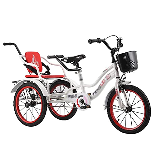 ZJZ Bicicletas de 3 Ruedas Triciclo para Adultos de Dos plazas Manillar Ajustable Bicicleta de Tres Ruedas Bicicleta de una Velocidad Diseño Tradicional para Personas Mayores