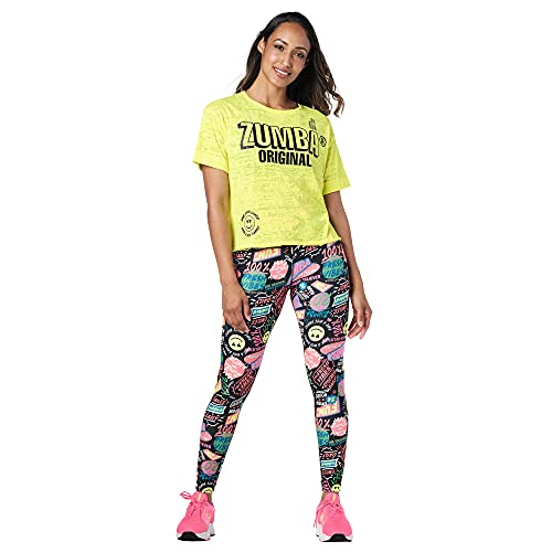 Zumba Camiseta deportiva de diseño gráfico para mujer - amarillo - XS