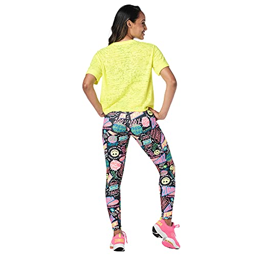 Zumba Camiseta deportiva de diseño gráfico para mujer - amarillo - XS