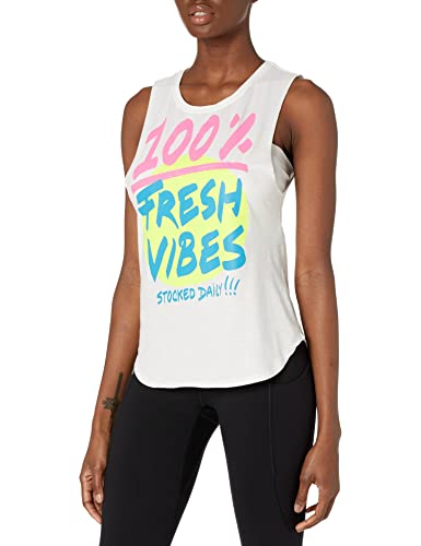 Zumba Fitness Active Loose Muscle Top Sexy Activewear Camisetas Tirantes Mujer de Entrenamiento Tank Tops, Fresh White, Large Womens