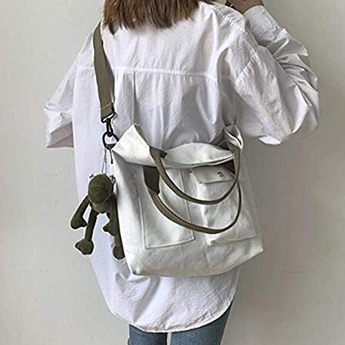 zyy Bolso De Las Mujeres, Bolso De Hombro Grande del Bolso De Las Mujeres Bolso Suave De Las Mujeres Pana Teléfono Sólido del Color del Hombro De Viajes Celular Bolsa,Blanco