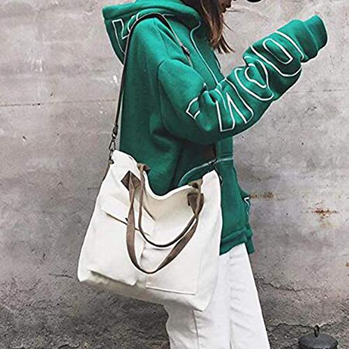 zyy Bolso De Las Mujeres, Bolso De Hombro Grande del Bolso De Las Mujeres Bolso Suave De Las Mujeres Pana Teléfono Sólido del Color del Hombro De Viajes Celular Bolsa,Blanco