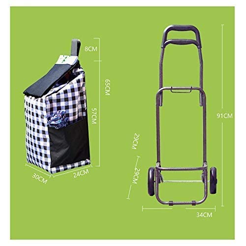 ZYYH Carro, Carro de Compras, Comida, pequeño Remolque portátil, Plegable, pequeño Remolque, Coche Impermeable con Freno Oxford, P