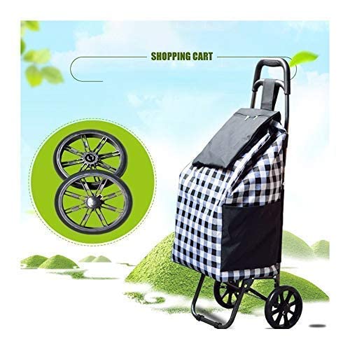 ZYYH Carro, Carro de Compras, Comida, pequeño Remolque portátil, Plegable, pequeño Remolque, Coche Impermeable con Freno Oxford, P