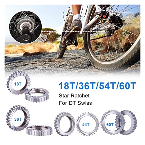 ZZHH 54T MTB Kit DE Servicios DE HUB DE Bike HUB Star Ratchet para DT 60T 54T 36T 18T HUB Piezas HUB DE BICIDO DE MONTAÑA (Color : Silver 54T)