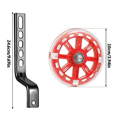 1 par Ruedas de Apoyo para Bicicleta Infantil Ruedas para Bicicletas de Niños Ruedines para Bicicletas Ajustables Ruedas Estabilizador de Bicicletas para Todas Las Bicicletas 12 A 20 Pulgadas Rojo