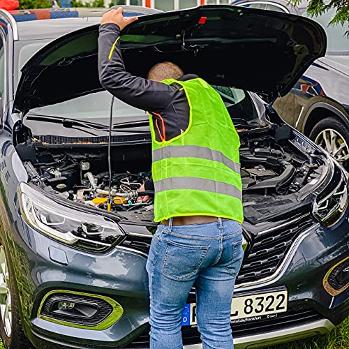 10 Chalecos Reflectantes de Seguridad - Color Amarillo - Talla Única - Para Coche, Moto, Trabajo - Visibilidad a 360°