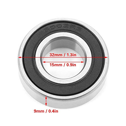 10 unids 6002-2RS rodamientos rígidos de bolas de goma 15mm x 32mm x 9mm