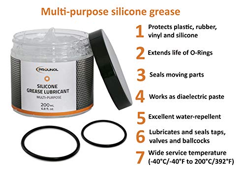 100% Grasa de silicona PROUNOL, grasa (crema) dieléctrica de uso general, grasa de caucho HT impermeable. 200 ml