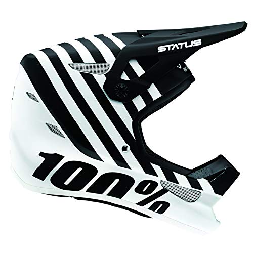 100% Prozent Status DH MTB Fullface Kinder Helm BMX Downhill Mountain Bike Fahrrad Fiberglas, 80010Y, Farbe Arsenal - Schwarz Weiß, Größe S