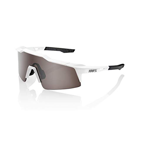 100% SPEEDCRAFT SL-Matte White-Hiper Silver Mirror Lens, Adultos Unisex, Multicolor, Estandar