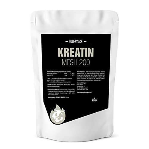 1000g / 1kg CREATINA ELITE | 200 porciones de creatina monohidratada con vitamina B6 | polvo de creatina micronizado | factor de malla 200 ultrafino para una absorción óptima