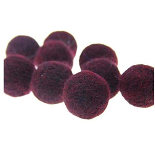 10pcs / lot 100% Wool Felt Balls - Bolas redondas de fieltro de lana Pompones Color mezclado al por mayor 15MM 20MM 30MM, Borgoña, 15MM