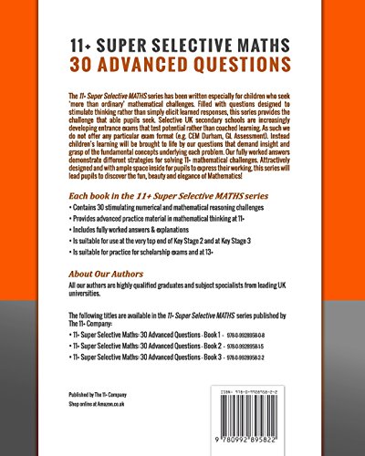 11+ Super Selective Maths: 30 Advanced Questions - Book 3