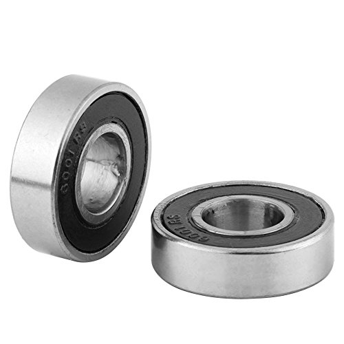 12 Unidades Rodamientos De Bolas Rodamientos De Skate para Longboard 6001-2RS Eodamientos De Bolas, Fila Unica Apantallados Rodamientos De Bolas De Ranura Profunda (12 * 28 * 8MM)