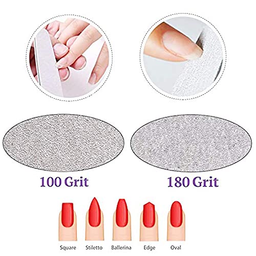 16 Limas de Uñas Profesionales, Lima Uñas Gel 100/180, para Uñas de Doble Cara Set Limas uñas, para pulir & estilizar uñas para Uso Doméstico y Salón