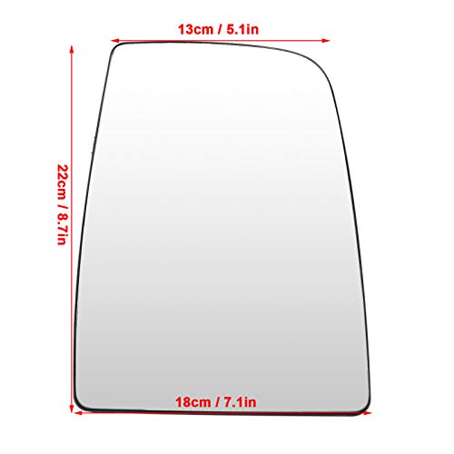 1823994 Cristal de espejo retrovisor lateral derecho, cristal de espejo retrovisor derecho 1823994 Reemplazo para Ford Transit MK8 2014-ON, (ABS + vidrio)