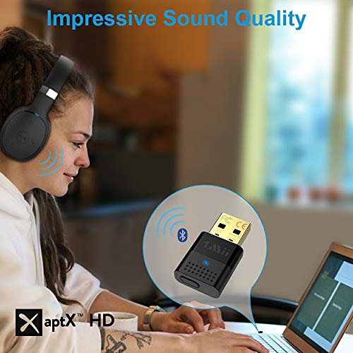 1mii Bluetooth USB PC, Transmisor Audio Bluetooth 5.0, Dongle Bluetooth para PC, PS4, PS5 con APTX Baja Latencia y APTX HD, Adaptador Audio USB de Doble Enlace a Altavoz/Auriculares Bluetooth