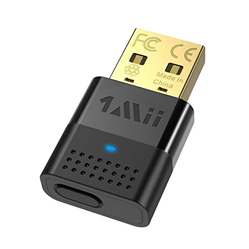 1mii Bluetooth USB PC, Transmisor Audio Bluetooth 5.0, Dongle Bluetooth para PC, PS4, PS5 con APTX Baja Latencia y APTX HD, Adaptador Audio USB de Doble Enlace a Altavoz/Auriculares Bluetooth