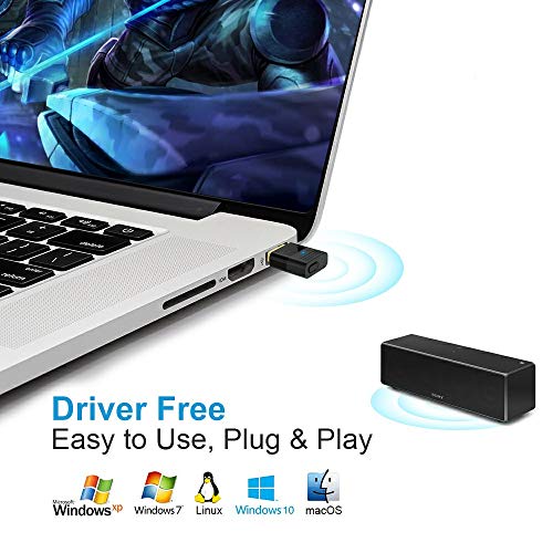 1mii Bluetooth USB PC, Transmisor Audio Bluetooth 5.0, Dongle Bluetooth para PC, PS4, PS5 con APTX Baja Latencia y APTX HD, Adaptador Audio USB de Doble Enlace a Altavoz/Auriculares Bluetooth