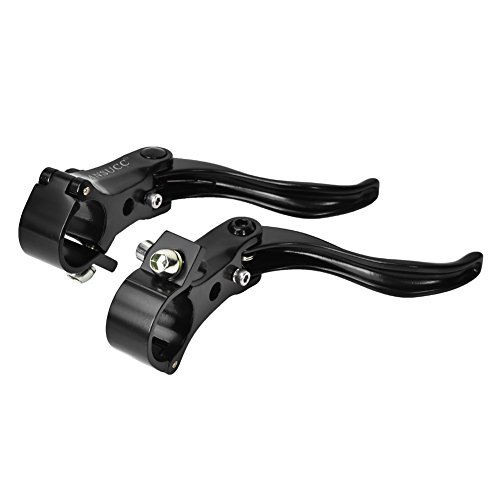 1Pair Bike Brake Lever, 24mm Aluminum Alloy Mountain Bike Disc Brake Bar Handle Level Bicycle Brake Handle Grip for Outdoor Cycling(Negro)