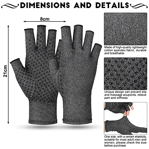 2 Pares de Guantes de Artritis Guantes de Presión Unisex Guantes Transpirables sin Dedos para Aliviar Dolor de Articulaciones para Hombre Mujer Adultos Brindar Apoyo y Calidez, 2 Colores