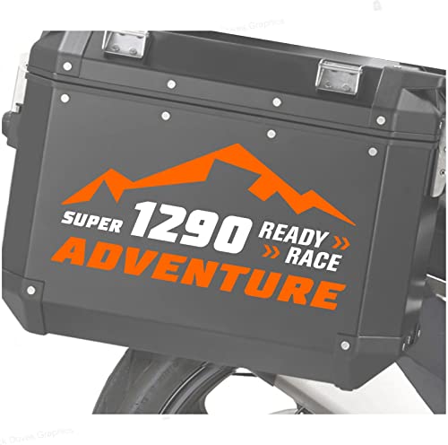 2 pegatinas compatibles con KTM 1290 Super Adventure Touratech Givi (naranja-blanco)