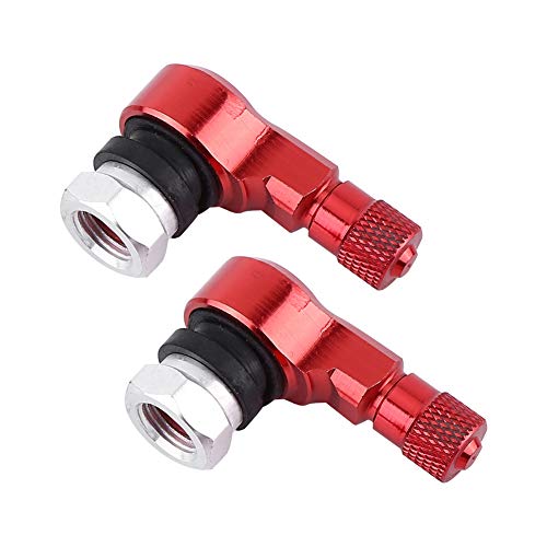 2 piezas de valvula inflado neumatico, adaptador para valvula de inflado, válvula del neumático para hueco de la llanta(rojo)