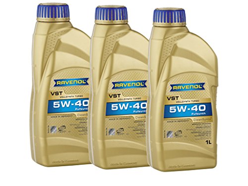 3 (3 x 1) L Ravenol vollsynth Turbo VST SAE 5 W-40 Aceite fabricado en Alemania.