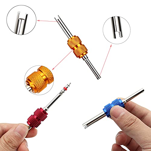 3 Pcs Extractor de Núcleo de Válvula Herramienta de Reparación de Núcleo de Válvula Valvulas para Neumaticos Removedor para Nucleo para Valvula Reparación de Neumáticos - 3 Colores(13,8 * 7,5 MM)