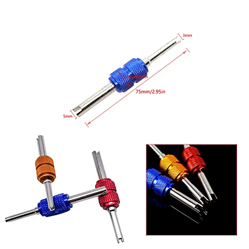 3 Pcs Extractor de Núcleo de Válvula Herramienta de Reparación de Núcleo de Válvula Valvulas para Neumaticos Removedor para Nucleo para Valvula Reparación de Neumáticos - 3 Colores(13,8 * 7,5 MM)