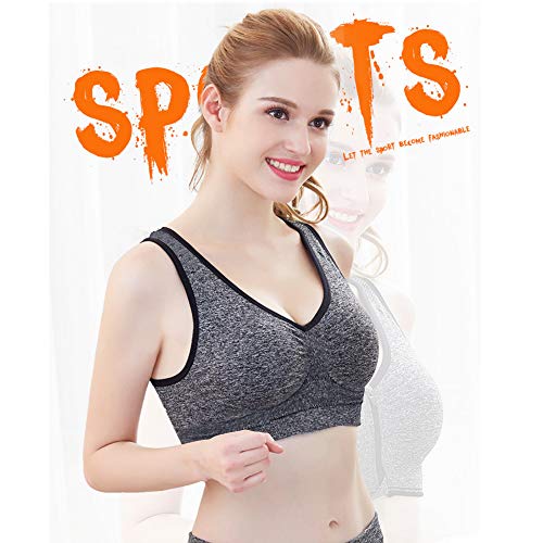 3 Piezas Sujetador Deportivo para Mujeres Sin Costuras Yoga Racerback Top con Almohadillas Extraíbles Ultimate Corriendo Gimnasio Ropa
