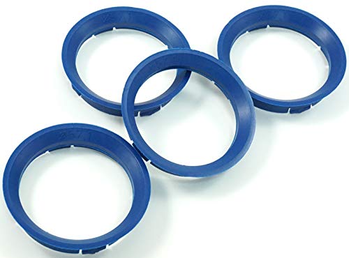 4 anillos centradores 63 3-57 1 azul 63,3 mm a 57,1 mm compatibles con VW, Seat, Skoda, Audi.