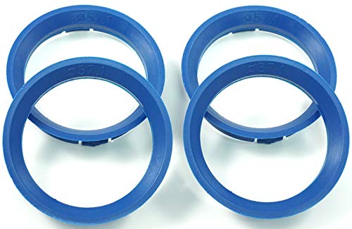 4 anillos centradores 63 3-57 1 azul 63,3 mm a 57,1 mm compatibles con VW, Seat, Skoda, Audi.